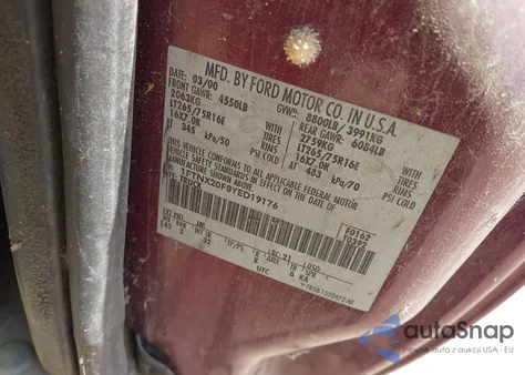 2000 Ford F-250 Lariat/Xl/Xlt from USA, damaged, VIN 1FTNX20F8YED19176